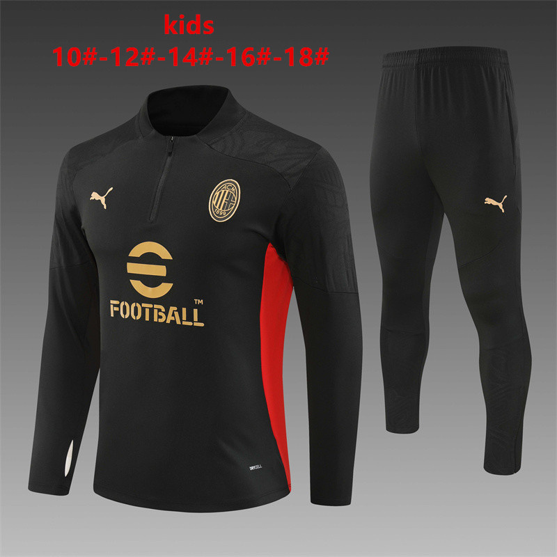 Kids AC Milan 24/25 Tracksuit - Black/Golden/Red